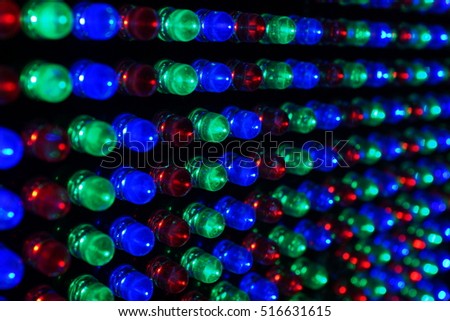 Colored lights on the disco dance floor