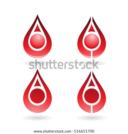 Vector Illustration of Colorful Water Drops and Earring Shapes isolated on a white background