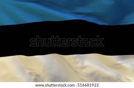 Estonian Flag Banner, Estonia Colors Poster (3D Render)