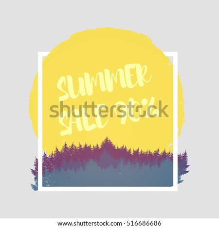 Isolated colorful discount sticker on white background. Summer discount sale. illustration