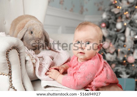 new year baby with rabbit
