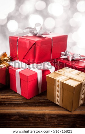 beautifully wrapped gifts from Santa Claus