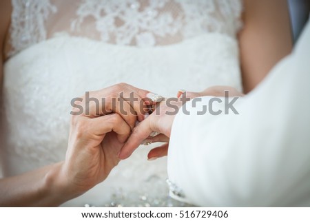 picture of man and woman with wedding ring. (Selective focus)