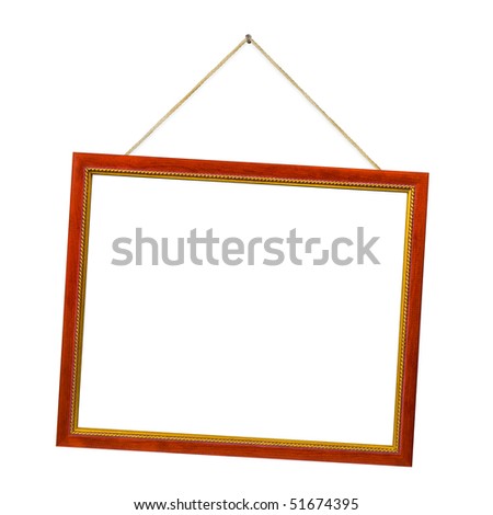 Retro frame with string isolated on white background