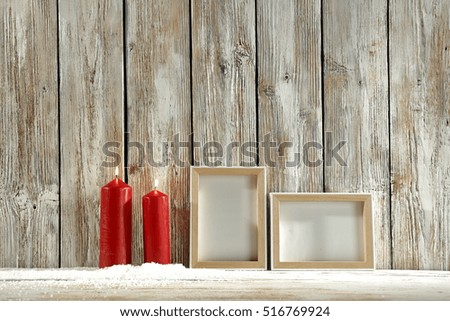 White wooden background and christmas decoration 