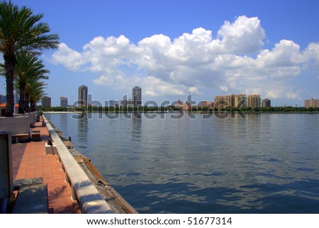 Skyline of St Petersburg Florida from The Pier