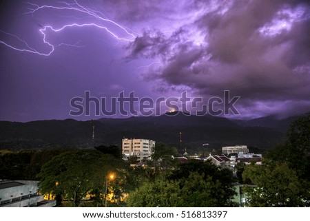 Lightning above the city