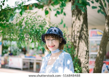 beautiful Thai girl in park