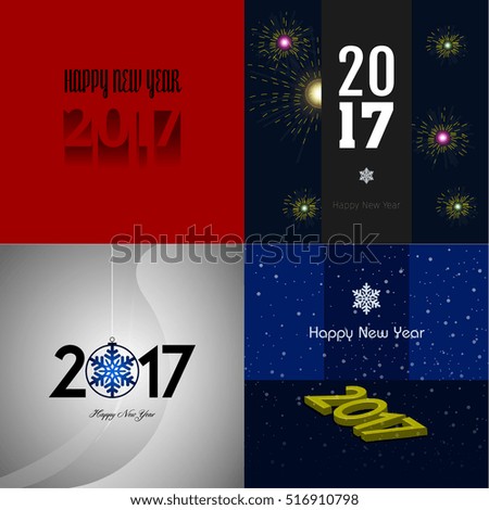Set of happy new year backgrounds, Vector illustration