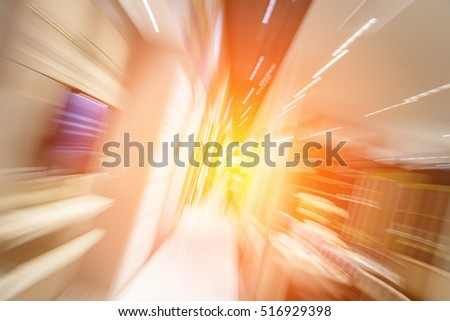 Abstract blurred photo of store in department store, Empty supermarket aisle, Motion blurAbstract blurred photo of store in department store, Empty supermarket aisle, Motion blur