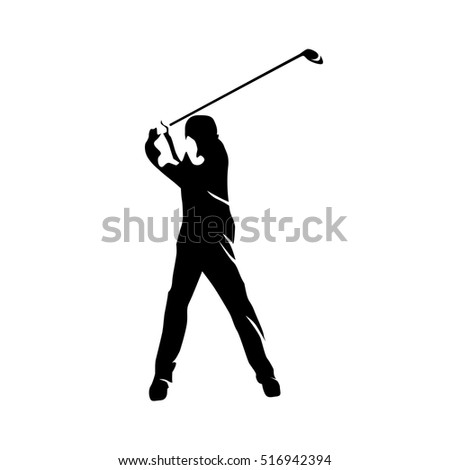 Golf player abstract vector silhouette