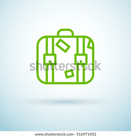 Suitcase isolated minimal single flat linear icon for application and info-graphic. Travel line vector icon for websites and mobile minimalistic flat design.