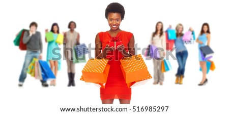 Group of shopping customers.