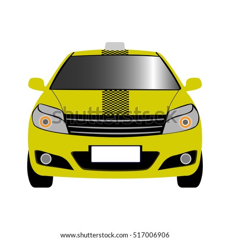 Isolated taxi on a white background, Vector illustration