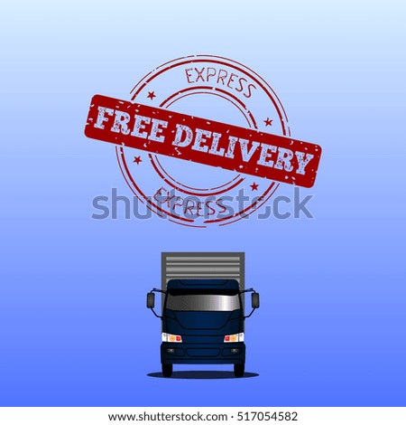Isolated truck and a tag, Free delivery vector illustration