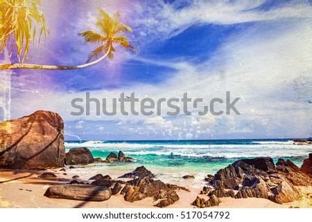Tropical beach - retro styled picture