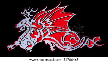 another tribal style dragon cut-out with 3-D effect