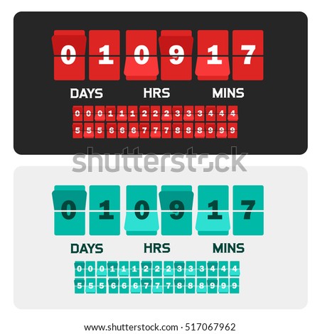 Countdown clock digits board New year and Christmas sale timer. Number counter template banner, all digits with flips included Royalty-Free Stock Photo #517067962