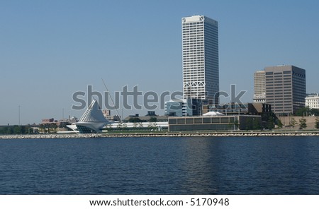           A picture of Milwaukee skyline from lake