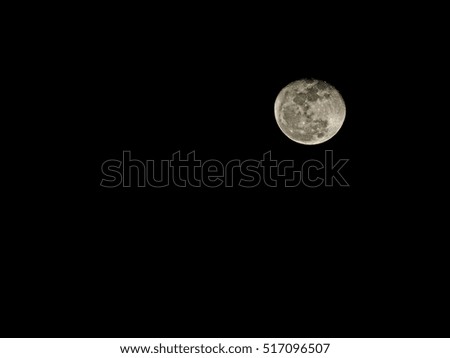 the moon on a black sky background