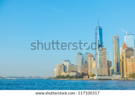 Abstract blur Manhattan skyline, New York City. USA