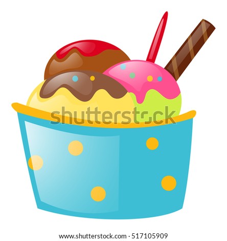 Ice cream in paper cup illustration