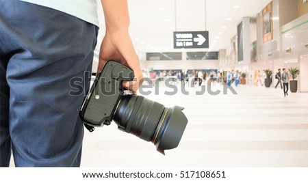 photographer on blur background.