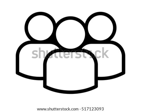 Group of people or group of users / friends line art vector icon for apps and websites