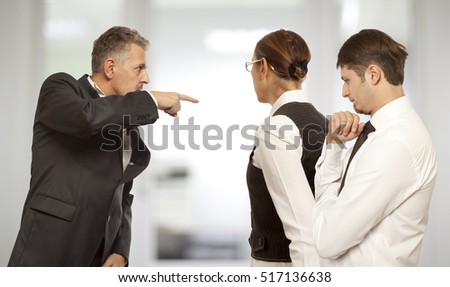 Arguing, conflict, business concept. The conflict between businessmen Royalty-Free Stock Photo #517136638