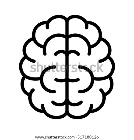 Brain, mind or intelligence line art vector icon for apps and websites