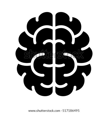 Brain, mind or intelligence flat vector icon for apps and websites 