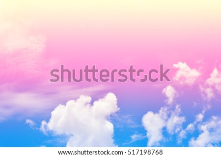 A soft cloud background with a pastel colored 