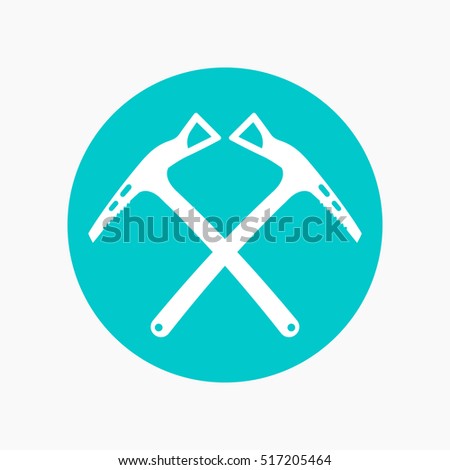 climbing axes icon, round pictogram