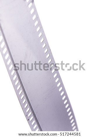 35 mm black and white sound negative film strip isolated on white background