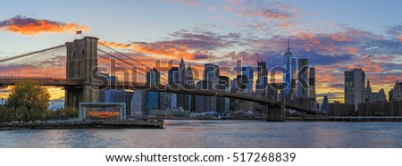 View to Manhattan at sunset