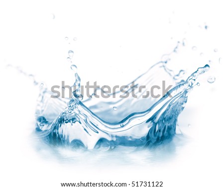 water splash isolated on white Royalty-Free Stock Photo #51731122