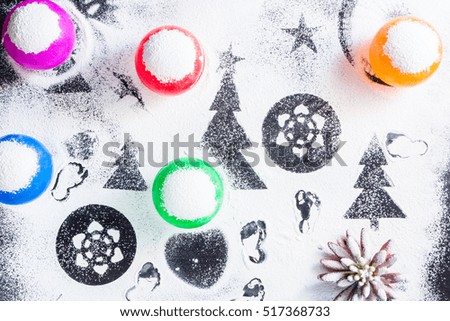 Creating an image of snow and Christmas trees. To go into the winter and Christmas Festival