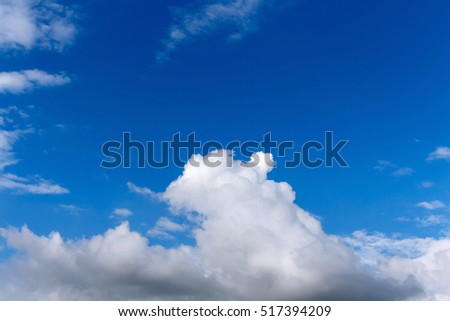 smooth cloud in space blue and sky