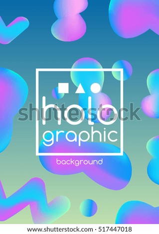 Holographic neon bright poster on colorful background