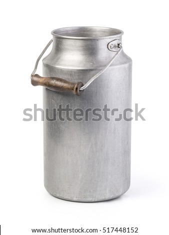 aluminium milk can on white background with clipping path Royalty-Free Stock Photo #517448152