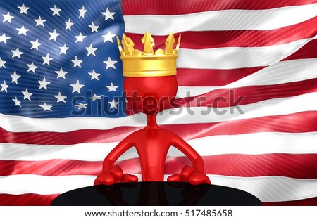 King of America With The Original 3D Character Illustration