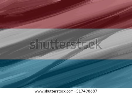 Luxembourg painted / drawn vector flag. Dramatic, unusual look. Vector file contains flag and texture layers