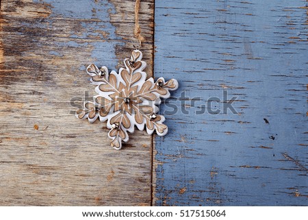 Christmas festive background with Christmas decorations  on wooden background