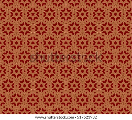 modern Arabesque. seamless flower pattern. abstract vector illustration. gold on red. for design invitation, background, wallpaper