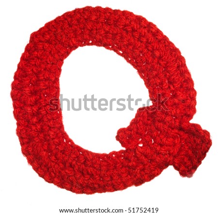 One letter of knit handmade alphabe