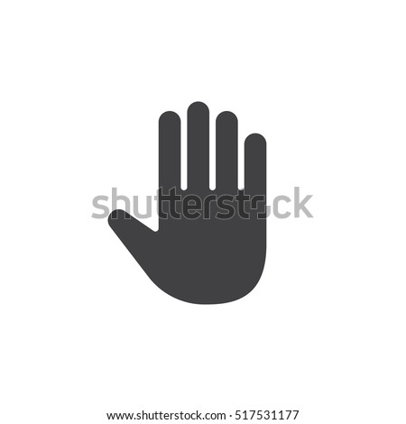 Palm, Hand icon vector, filled flat sign, solid pictogram isolated on white, logo illustration