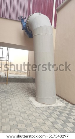 Elbow metal pipe for water on the waste water factory