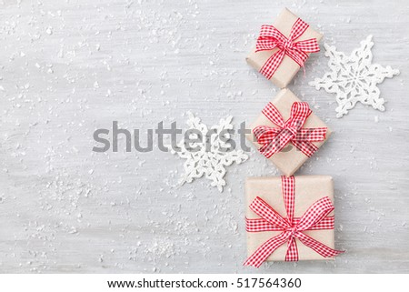 Traditional Christmas decoration background with copy space