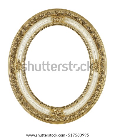 Oval Picture frame isolated on white background