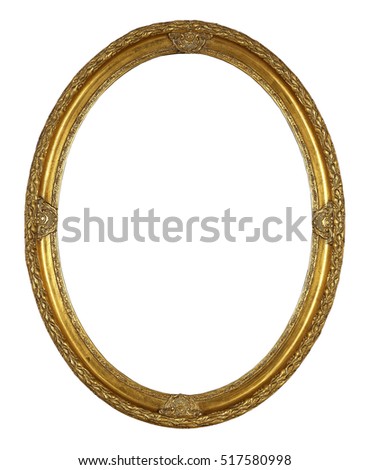 Oval Picture frame isolated on white background